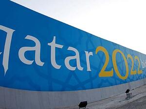 The BBC journalists who were arrested were looking into the conditions for laborers working on Qatar's FIFA World Cup project (AFP/Karim Jaafar)