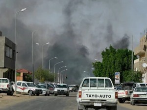 Smoke rises in Sabha, Libya. (AFP/File)