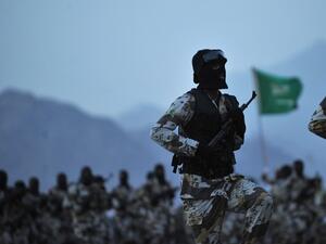 Saudi border guards are seen during training exercises. (AFP/File) Saudi border guards are seen during training exercises. (AFP/File)