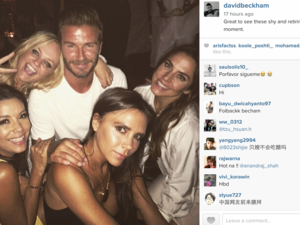 David, his wife Victoria and their friends celebrate in Morocco. (Instagram)