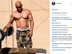 Yep, this picture is enough to get us to watch Diesel's new movie. (Instagram)