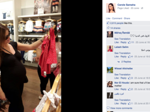 Expecting mama Carole shopping for baby clothes. (Facebook)