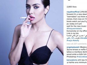 Naya says she doesn't care about her Arab audience nor does she think Nawal al Zoghbi is a 'star.' (Instagram)