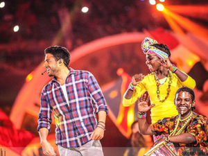 Hamaki performing at the closing ceremony of the 2016 African Handball Cup of Nations. (Instagram)