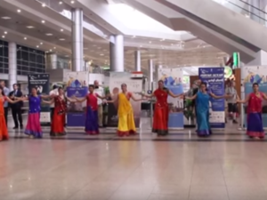 A flash mob of more than 15 Indian dancers surprised a crowd of people at Cairo International Airport on Friday with a Bollywood dance routine. (YouTube)