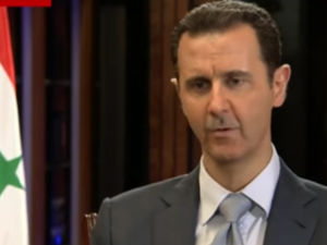 Assad pictured during a previous interview with the BBC (Youtube / BBC)