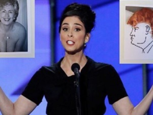 Sarah Silverman chews out backers of Bernie Sanders after they would not stop chanting his name at the Democratic National Convention. (Instagram)