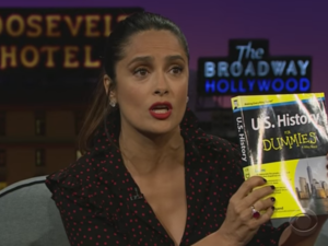 Salma and Trump don't exactly see eye to eye. (YouTube)