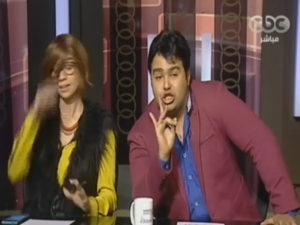 Noor Kadry and Eslam Ebraheem as Lamis ElHadidy and Amr Adib. (Screenshot)