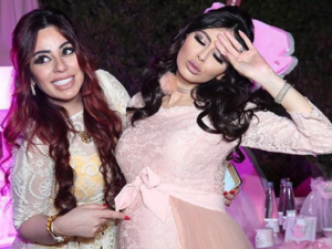 Mariam looking tired at her baby shower. (Instagram)