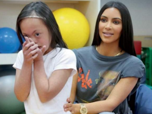 The reality TV star met physically challenged students at the centre and distributed T-shirts. (Khaleej Times)