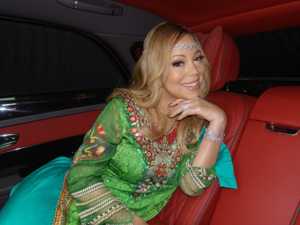 The superstar wore a sparkling eye-catching gown by LaBourjoisie. (Instagram)