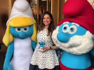 Raya on tour with the Smurfs. (Facebook)