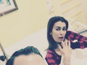 Nadine caught off guard at the hospital. (Instagram)