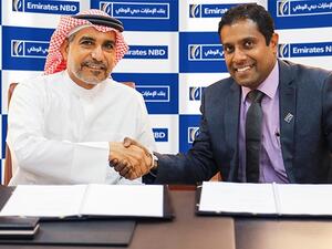 طارق بن هندي، نائب رئيس تنفيذي ورئيس المنتجات والخدمات الاستشارية لدى مجموعة بنك الإمارات دبي الوطني , الشيخ ماجد بن حمد القاسمي، رئيس مجلس إدارة بايونيرز للأوراق المالية.