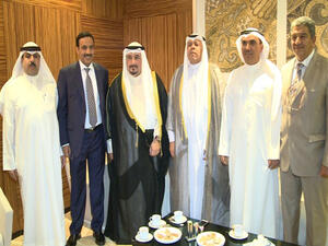  Chairman of Kuwait's Olympic Committee Sheikh Fahad Jaber Al-Ali Al-Sabah and accompanying delegation (Photo: Kuwait News Agency)