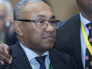 Ahmad Ahmad of Madagascar reacts after being elected the new president of the Confederation of African Football (CAF) in Addis Ababa on 16 March 2017.