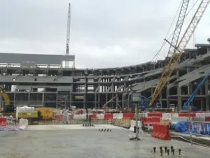 A view of the under construction Al Bayt Stadium. (Photo: Gulf News)