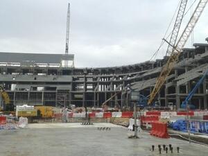 A view of the under construction Al Bayt Stadium. (Photo: Gulf News)