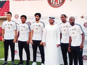 Al Jazira unveiled Diarra, Rashidov, Khalil, Brazilian Romarinho and defender Ali Ayed unveiled Diarra, Uzbek winger Rashidov, UAE’s mercurial forward Khalil, Brazilian striker Romarinho and defender Ali Ayed (Photo: Organizer)