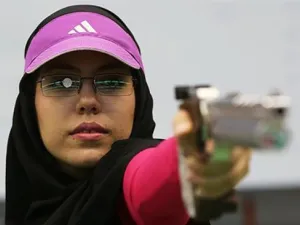Iranian female sports shooter Golnoush Sebghatollahi (Photo: presstv.ir)