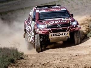 Nasser Saleh Al-Attiyah in action at the Rally Kazakhstan on Tuesday. (AN photo)