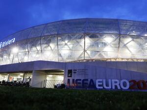 A picture taken on February 26, 2016 in Nice, southeastern France, shows the "Allianz Riviera" stadium, a venue of the upcoming Euro-2016 European football championships.
VALERY HACHE / AFP