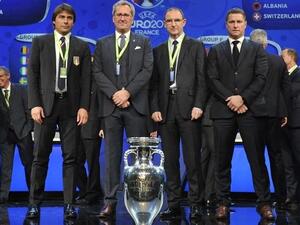 Group E coaches of the the UEFA Euro 2016 final tournament draw. (UEFA)