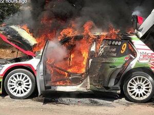 صورة لسيارة عبدو فغالي المحترقة