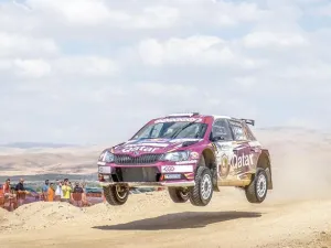 Qatari’s Nasser Al Attiyah competes in the 10th Jordan Rally’s at the Dead Saea on May 6, 2016 (Photo: Amjad Ghsoun)