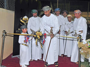 H E Sheikh Saad al Saadi inaugurates the Barcelona Soccer Academy Oman on Saturday (Photo: Muscat Daily)