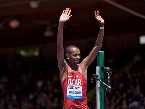 EUGENE, OR - MAY 26: Mutaz Essa Barshim of Qatar waves to the crowd after winning the men's high jump during the 2018 Prefontaine Classic at Hayward Field on May 26, 2018 in Eugene, Oregon. Craig Mitchelldyer/Getty Images/AFP
Craig Mitchelldyer / GETTY IMAGES NORTH AMERICA / AFP