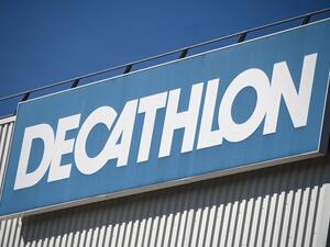 A picture taken on February 27, 2019, shows the logo at a store of French sports goods retailer Decathlon in Montpellier, southern France. French sports retailer Decathlon on February 26, 2019, cancelled plans to sell a sports version of the hijab Muslim headscarf in France, following an outcry.
Pascal GUYOT / AFP