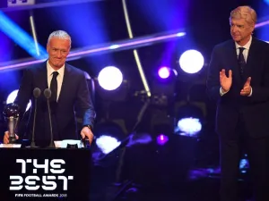The France coach was recognized at Monday's FIFA Best Awards in London following Les Bleus' World Cup triumph