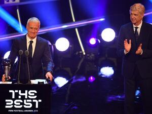 The France coach was recognized at Monday's FIFA Best Awards in London following Les Bleus' World Cup triumph