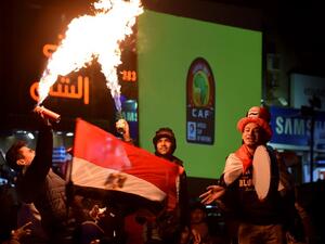 Egyptian fans celebrate after the 2017 Africa Cup of Nations semi-final football match between Burkina Faso and Egypt, in Cairo on February 1, 2017.

MOHAMED EL-SHAHED / AFP
