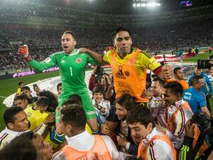 فالكاو ولاعبو كولومبيا يحتفلون بالتأهل