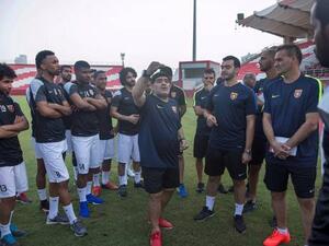 Diego Maradona, at Fujairah Club. (Photo: Fujairah Club twitter)