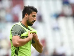 Germany's midfielder Sami Khedira is pictured prior to the friendly football match between Germany and Slovakia in Augsburg, southern Germany, on May 29, 2016.
CHRISTOF STACHE / AFP