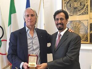 The State of Kuwait Ambassador to Italy Sheikh Ali Al-Khaled Al-Jaber Al-Sabah has held talks with Giovanni Malago (source: kuna.net.kw)