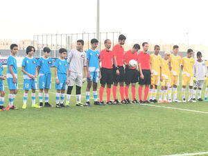 Kuwait and Brazil junior football teams before the match (Photo: KUNA)