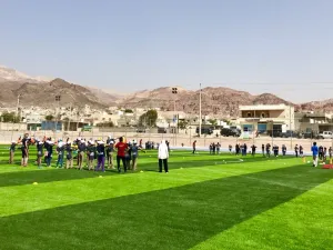 Following last year's highest-altitude match on Mt. Kilimanjaro, this week the same group of women set a new record in the Dead Sea region of Jordan (Photo: @EPFinitiative)