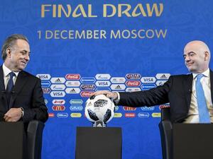 FIFA president Gianni Infantino (R) and Russian deputy prime minister Vitaly Mutko give a press conference prior to the Final Draw for the 2018 FIFA World Cup football tournament in Moscow on December 01, 2017.
Alexander NEMENOV / AFP