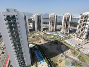 View of the athletes Olympic Village during its inauguration for the Rio Olympic Games in Rio de Janeiro, Brazil, on June 15, 2016.
BETH SANTOS / AFP