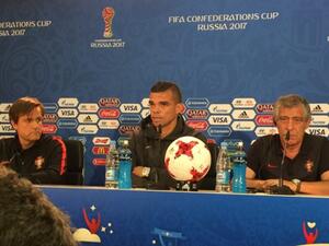 من المؤتمر الصحفي الخاص بمباراة منتخبي البرتغال وروسيا