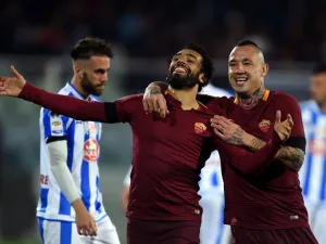 The Pharaohs star is enjoying a fine run in his second season with the Giallorossi, scoring 13 goals in Serie A so far this term 