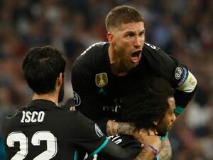 لاعبو ريال مدريد يحتفلون بهدف مارسيلو