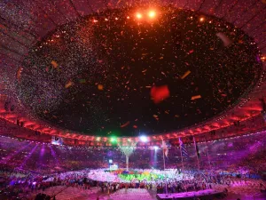 Dancers perform during the closing ceremony of the Rio 2016 Olympic Games at the Maracana stadium in Rio de Janeiro on August 21, 2016.
Luis Acosta / AFP