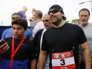 Lebanon's newly nominated premier, Saad Hariri (C-R), takes part in the 14th annual Beirut Marathon on November 13, 2016 in the Lebanese capital. ANWAR AMRO / AFP