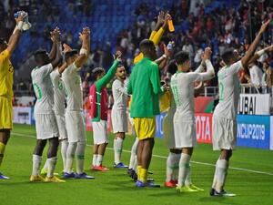 Green Falcons score on either side of half-time for 2-0 win against Lebanon